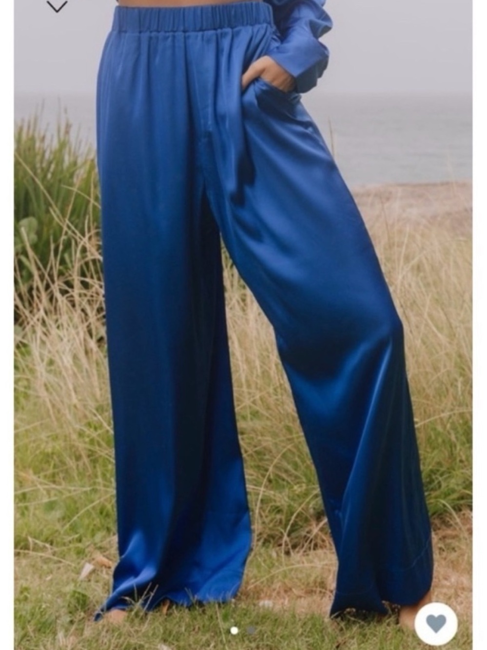 Daily Drills Satin Wide-Leg Pants - Cobalt Blue